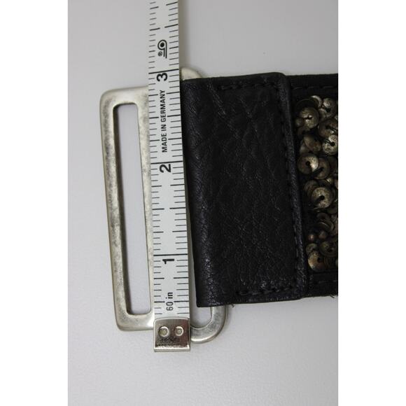 Vintage Streets Ahead Size M Women\'s Black Leather & Stretch Sequin main image 6